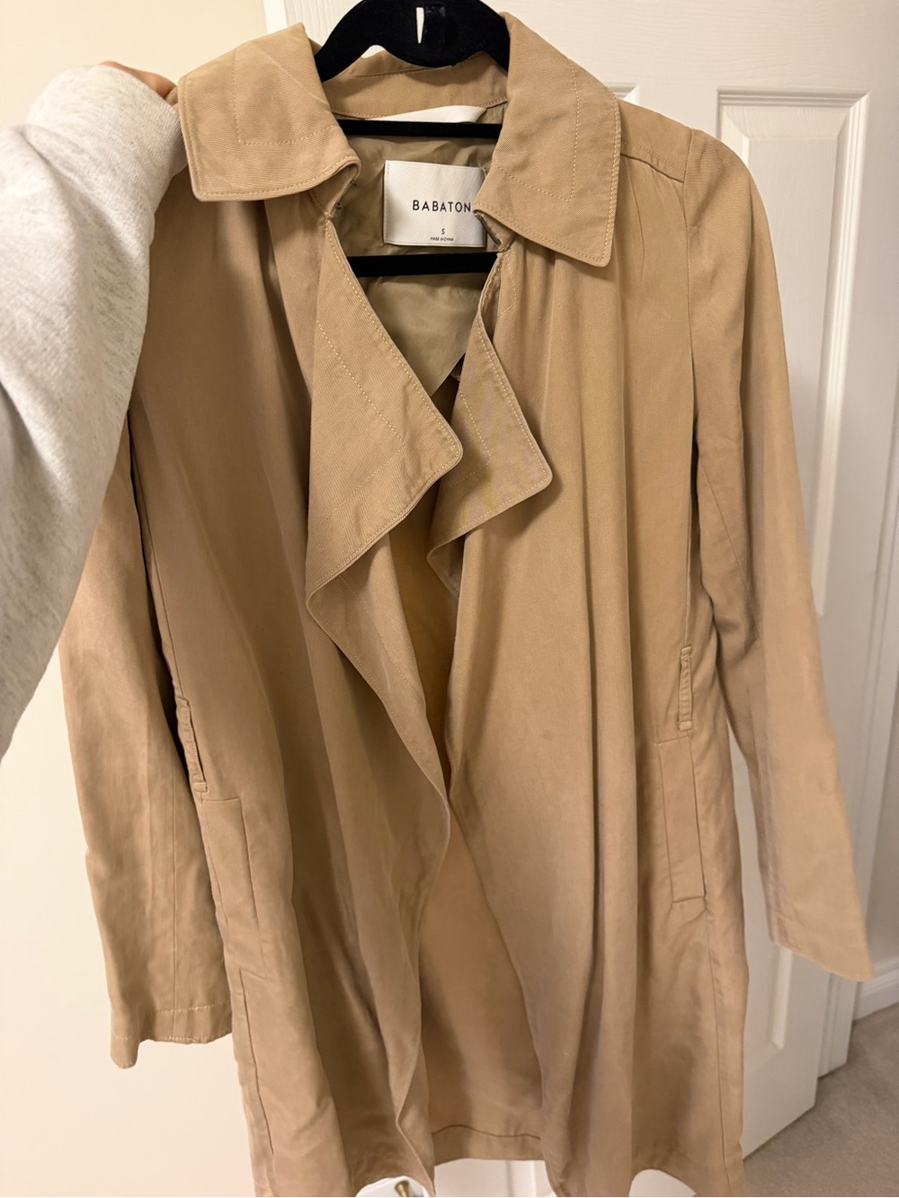 Babaton Beige Draped Trench Coat